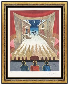 Salvador Dali Signed Original The Crime Color Lithograph Surreal Framed