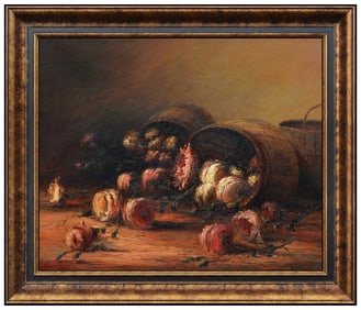 Benito Cerna Signed Original Oil Still Life Painting Canvas Framed