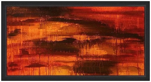 Peri Gutierrez Signed Original Large Oil Landscape Canvas Framed