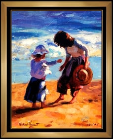 Michael Vincent Signed Ocean Treasures Embellished Giclee Canvas