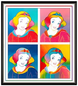 Peter Max Signed Walt Disney Snow White Suite 4 Silkscreen Set