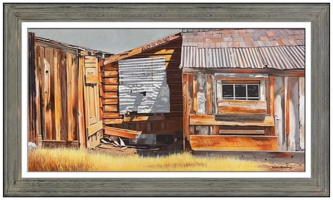 Darwin Musselman Signed Original Oil Architecture Painting Board Framed