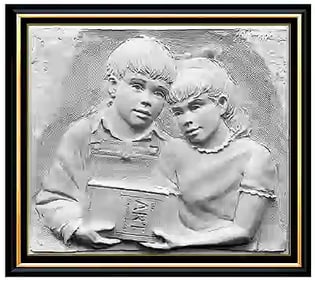 Bill Mack Signed Original Sharing Children Bonded Sand Sculpture