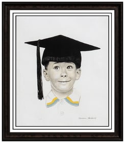 Norman Rockwell Signed Big Day Litho Illustration Framed
