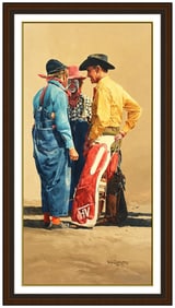 Ray Swanson Signed Original Cowboy Western Oil Painting Canvas