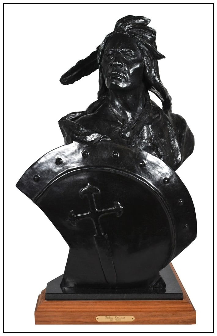 Ken Payne Original Bronze Sculpture Stolen Medicine Native American Western Art (1 of 7)
