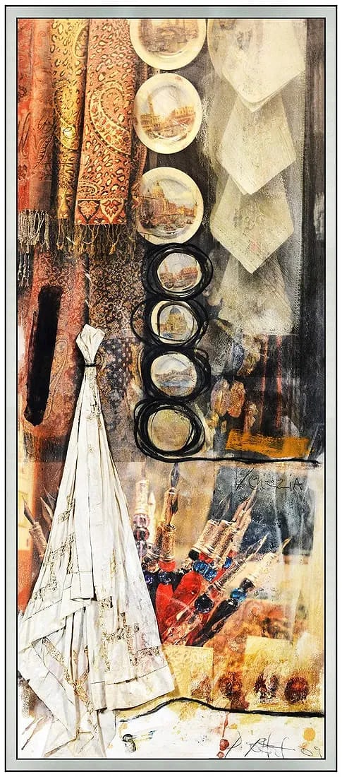 Darryl Pottorf Large Original Mixed Media Painting on Board Signed Framed Artwork (1 of 5)