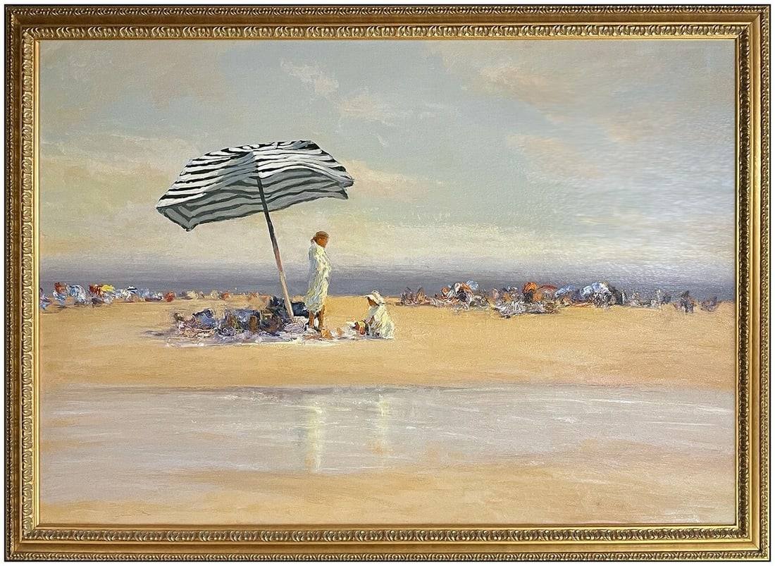 William Bill Berra Original Oil Painting on Canvas Signed Beach Landscape Large Artwork (1 of 6)