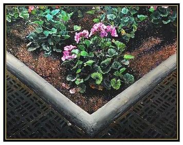 Idelle Weber Large Original Oil Painting on Canvas Signed Floral Still Life Framed Artwork