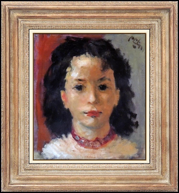 Robert Philipp Original Oil Painting on Canvas Signed Female Portrait Framed Artwork (1 of 4)