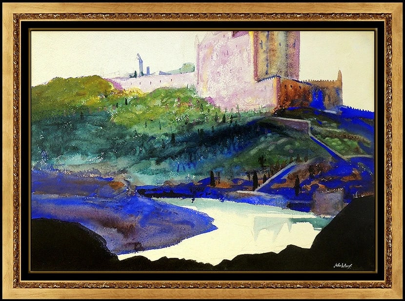 John Whorf Large Original Watercolor Painting Signed Landscape Framed Artwork (1 of 5)