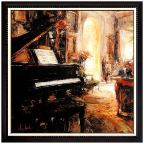 Stephen Shortridge Private Adagio Large Hand Embellished Giclee on Canvas Signed Art