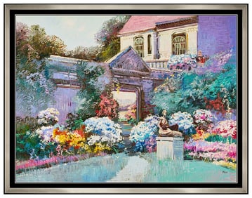 Ming Feng Large Original Oil Painting on Canvas Signed Landscape Framed Artwork