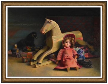 Sid Sidney Willis Large Original Oil Painting on Canvas Signed Still Life Framed Artwork