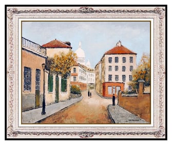 Louis Peyrat Original Oil Painting on Canvas Paris Cityscape Signed French Artwork