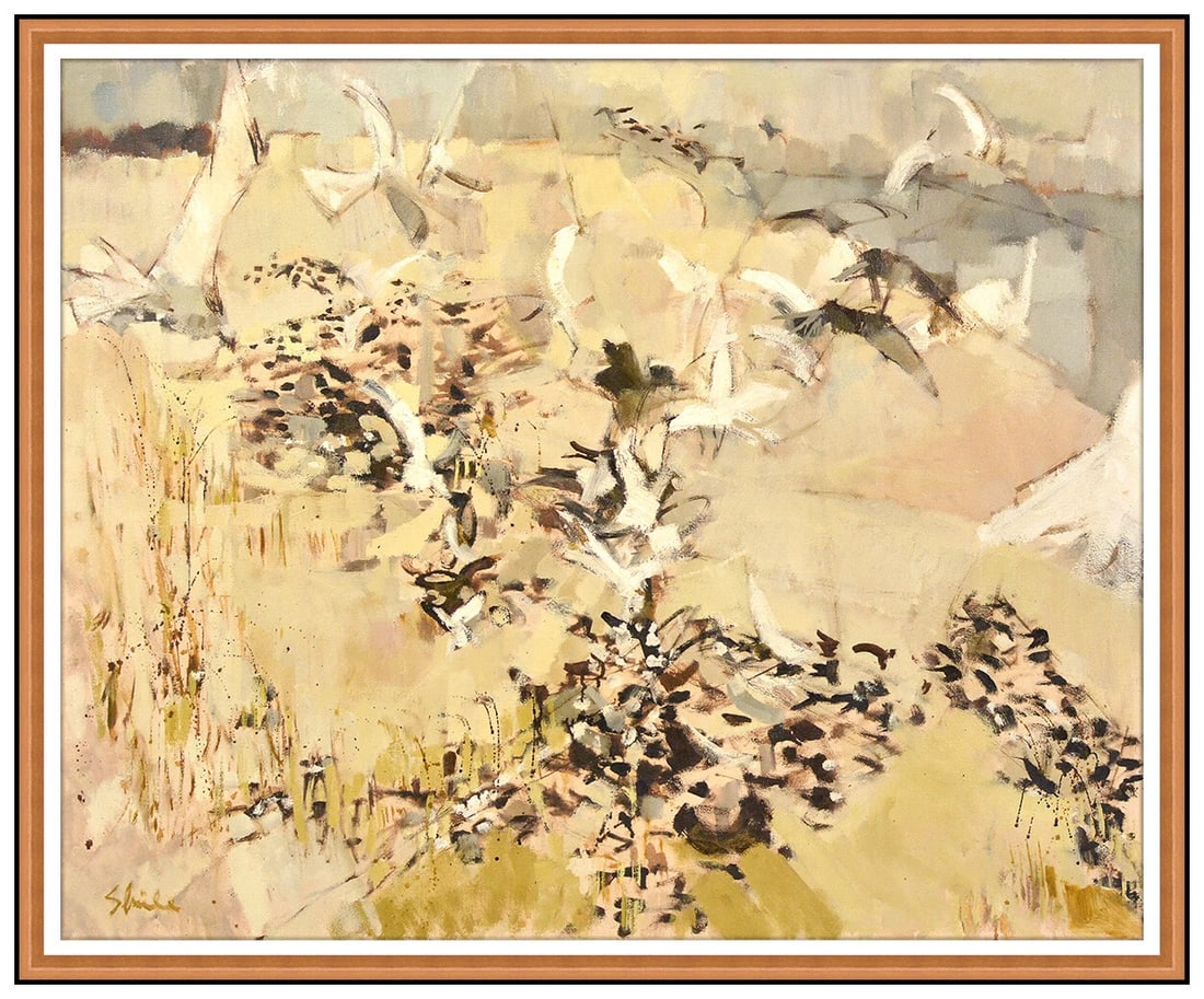 Shirl Goedike Large Original Oil Painting on Canvas Signed Seascape Landscape Artwork (1 of 5)