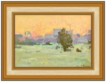 Nikolai Efimovich Timkov Original Oil Painting on Board Signed Landscape Artwork