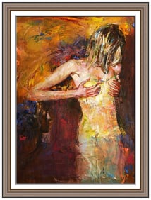 Misti Pavlov Large Original Oil Painting on Canvas Signed Female Figurative Artwork