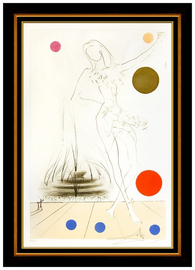 Salvador Dali Buckingham Fountain Hand Signed Etching Visions of Chicago Artwork (1 of 5)