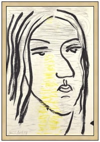 James Lechay Original Gouache Painting Signed Female Portrait Framed Artwork