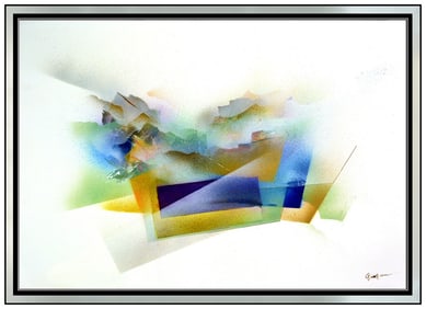 Pan Qiqun Large Original Acrylic Painting Signed Modern Abstract Qi Qun Artwork