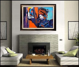 Nicola Simbari Large Original Oil Painting on Canvas Signed Beach Figurative Artwork