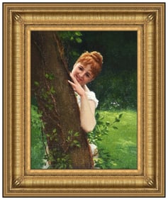 Charles Courtney Curran Original Oil Painting on Canvas Signed Framed Artwork