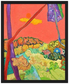 Morris Barazani Original Oil Painting on Canvas Signed Landscape Framed Artwork