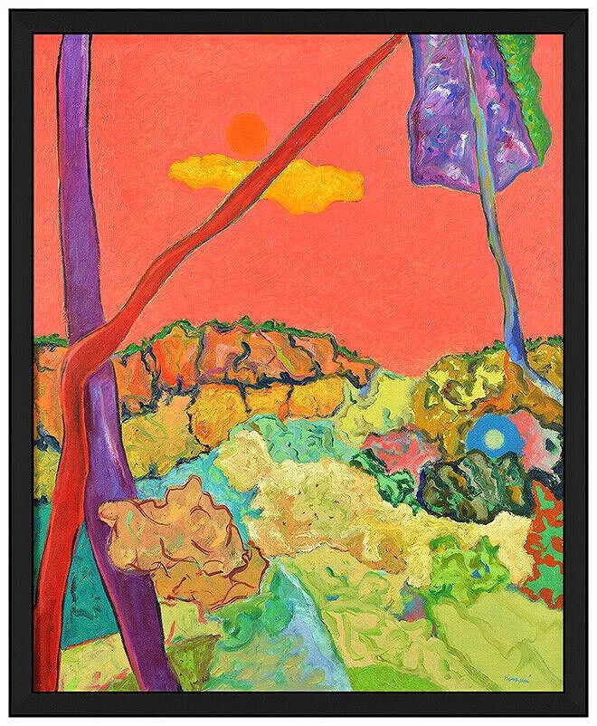 Morris Barazani Original Oil Painting on Canvas Signed Landscape Framed Artwork (1 of 5)