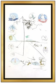 Salvador Dali Hand Signed Frontispiece 12 Tribes of Israel Drypoint Etching Framed Art