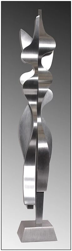 Lyle London Original Bronze Steel Sculpture Signed Undulating Column Abstract Artwork (1 of 6)