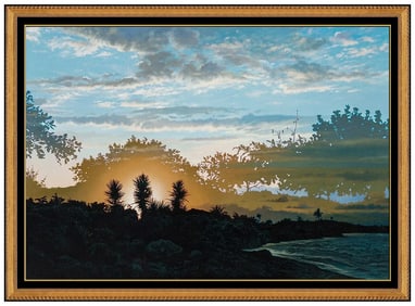 Ian Hornak Large Original Oil Painting on Canvas Signed Water Landscape Framed Artwork