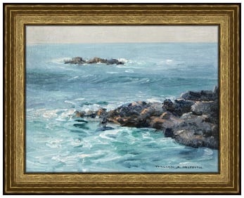 William Griffith Original Oil Painting on Canvas Board Signed Seascape Framed Artwork
