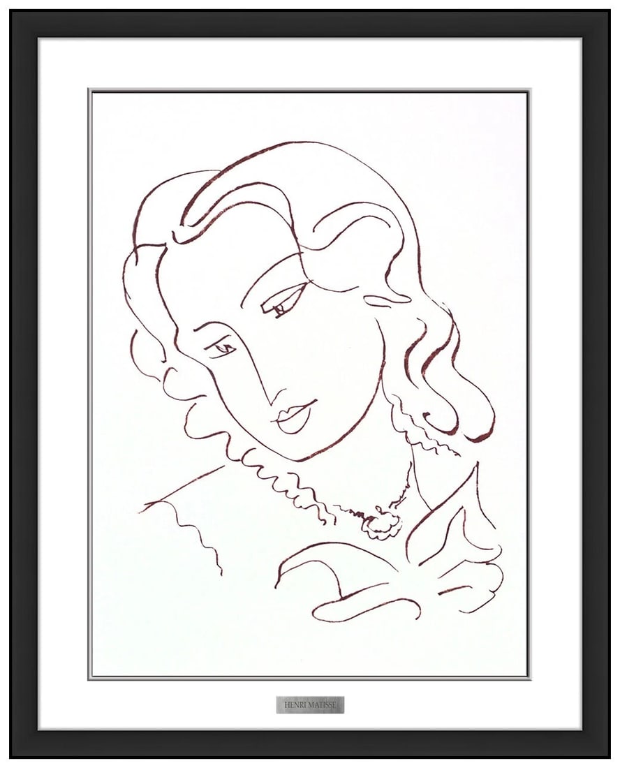 Henri Matisse Florilège des Amours de Ronsard Lithograph Portrait Framed Artwork (1 of 4)