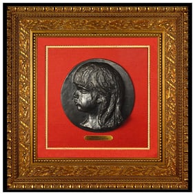 Pierre Auguste Renoir Bronze Sculpture Wall Relief Medallions de Coco Signed Artwork