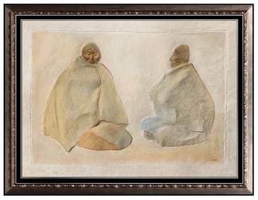 Francisco Zuniga Original Mixograph Relief Sculpture Latin Women Hand Signed Artwork