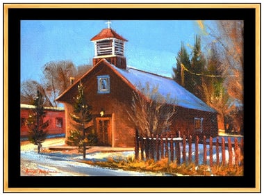 Dix Baines Original Oil Painting on Canvas Signed Winter Landscape Framed Artwork