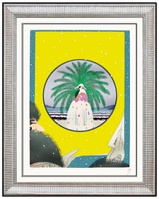 Erte Original Color Serigraph Signed Set Design Art Deco Romain Tirtoff Framed Art