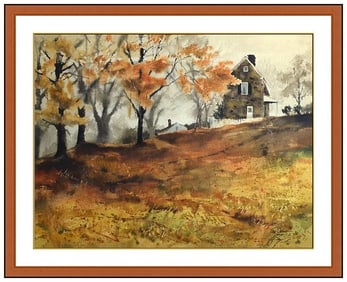 Philip Jamison Original Watercolor Painting Signed Large Landscape Framed Artwork