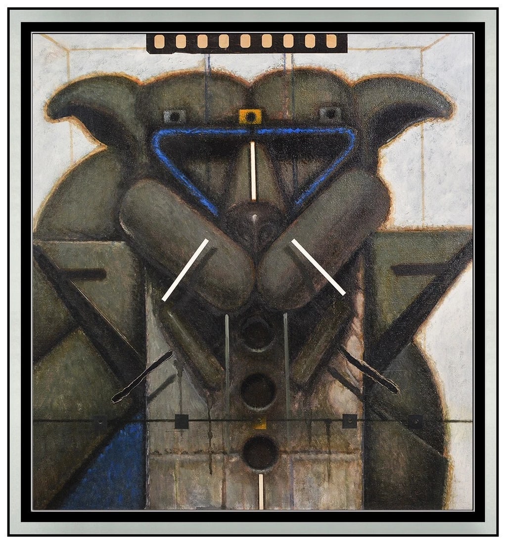 Nick De Angelis Original Oil Painting on Canvas Signed Dog Portrait Framed Artwork (1 of 5)