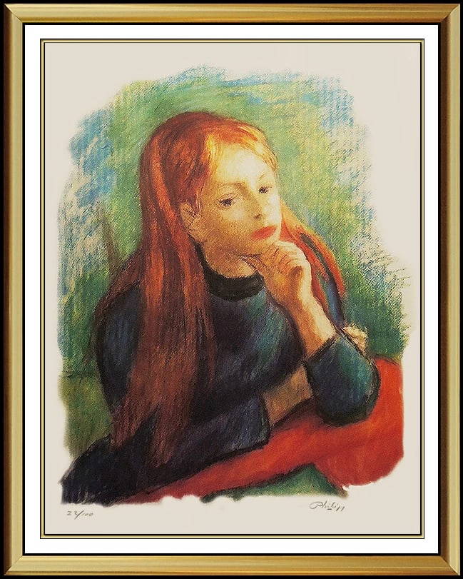 Robert Philipp Original Signed Color Lithograph Female Portrait Authentic Artwork (1 of 5)