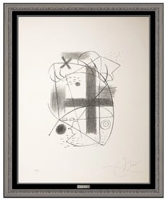 Joan Miro Rare Original Hand Signed Lithograph II Modern Abstract Framed Artwork