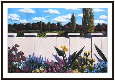 Victoria Ryan Large Original Pastel Oil Painting Signed Landscape Flowers Artwork