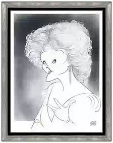 Al Hirschfeld Original Pen and Ink Drawing Signed Portrait Framed Artwork