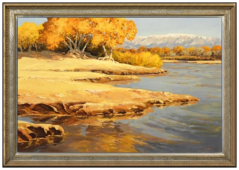 David Schwindt Large Original Oil Painting on Canvas Signed Landscape Framed (1 of 5)