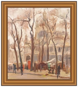 Alexander Deonne Original Oil Painting on Canvas Signed Cityscape Framed