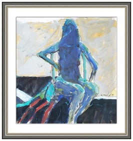 Brook Temple Original Acrylic Painting Signed Female Figurative Framed Art