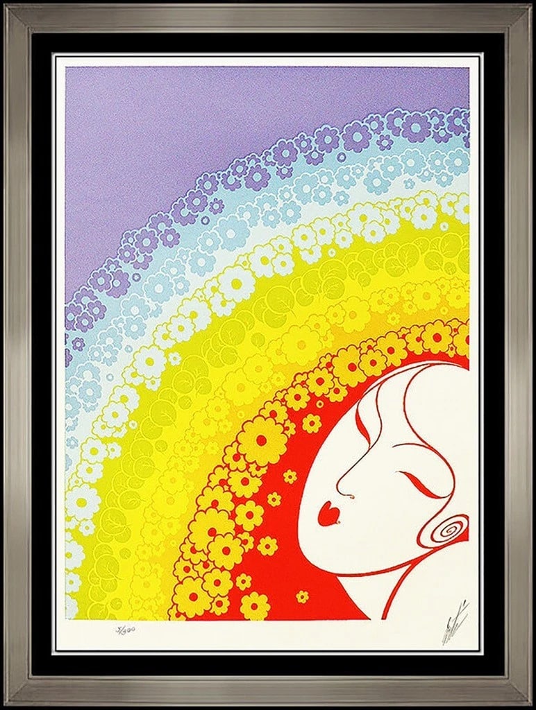 Erte Rainbow in Blossom Original Color Serigraph Hand Signed Art Deco Set Design: This lot includes:Gallery COA & in-house shipping (*insurance and international shipping for an additional charge)Artist: ErtéTitle: Rainbow In BlossomMedium: Rainbow In BlossomSize: 20" x 15"Framed: