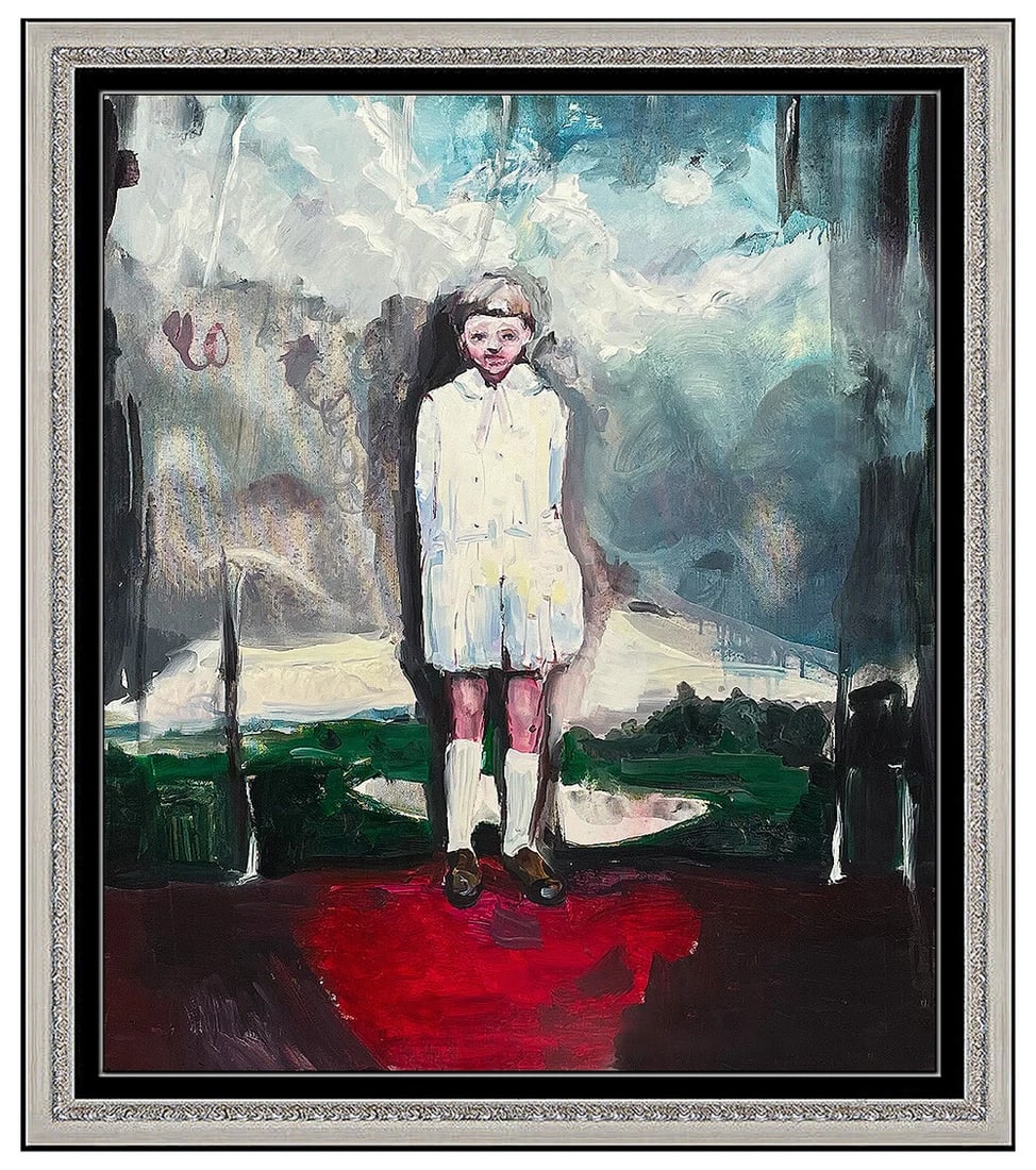 Simone Lucas Original Oil Painting on Canvas Signed Child Portrait Framed Art (1 of 4)