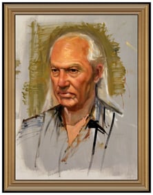 David Kassan Original Oil Painting on Board Signed Male Portrait Framed Art